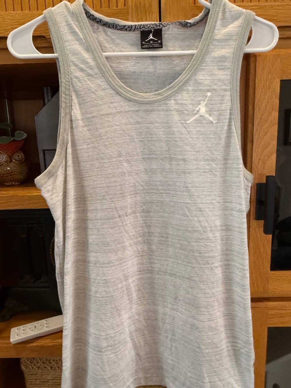 Nike Woman Jumpman Heather Gray Tank Top, Size Medium